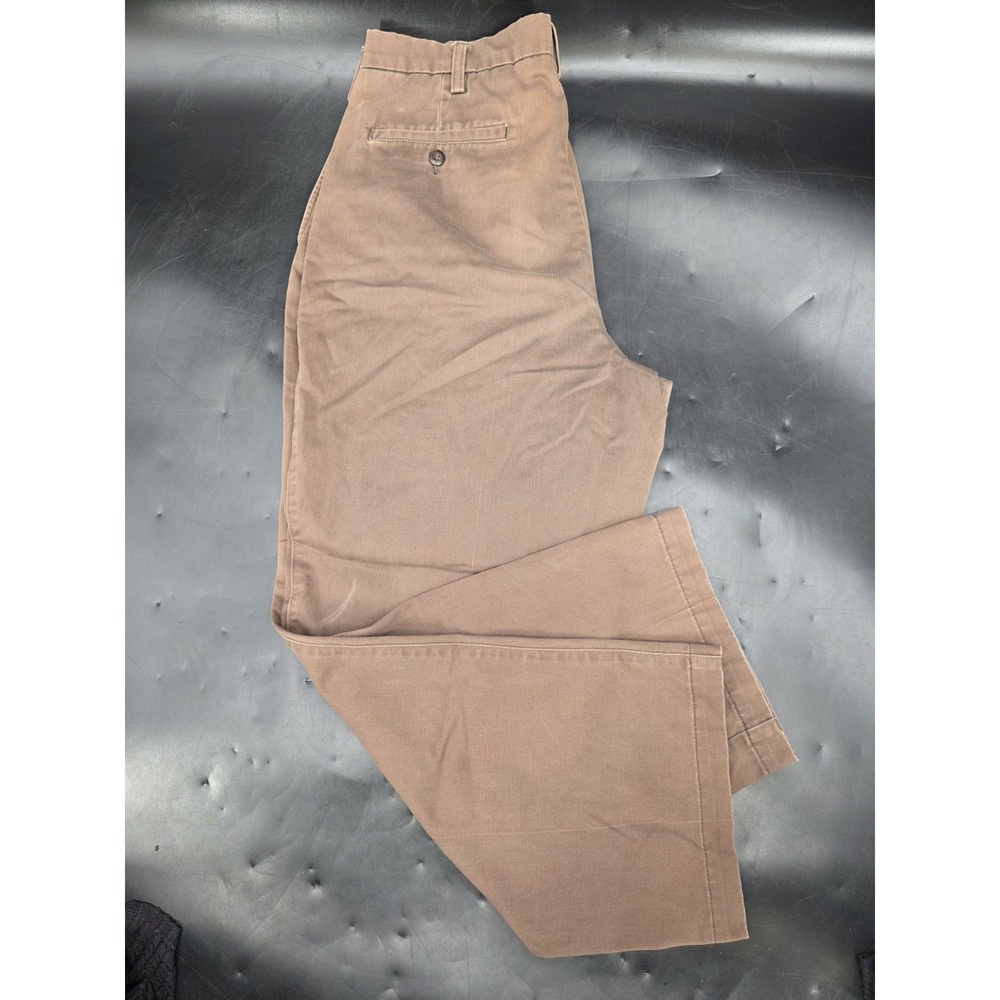 Savane Select Edition Motion Pleated‎ Dress Pants Brown 34x32 Comfort Fit